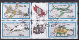 ITALIE Oblitérés Used 1982 Avions - 1981-90: Oblitérés