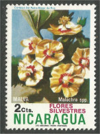 684 Nicaragua Rose Trémière Hollyhooks MH * Neuf (NIC-372) - Autres & Non Classés