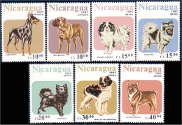 684 Nicaragua Doberman Bullmaster Spaniel Chihuahua St. Bernardino Saint Bernard MNH ** Neuf SC (NIC-62b) - Honden