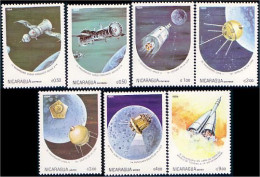 684 Nicaragua Fusée Rocket Communication Satellite Communications MNH ** Neuf SC (NIC-31b) - South America