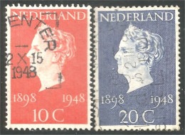 670 Netherlands 1948 Reine Queen Wilhelmina 50 Years 50 Ans (NET-111) - Gebruikt