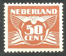 670 Netherlands 1924 50 Cent Gull Mouette (NET-110) - Gebruikt