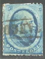 670 Netherlands 1864 5c Blue William III Guillaume III (NET-51) - Gebraucht