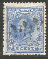 670 Netherlands 1872 5c Bleu William III Guillaume III (NET-45) - Used Stamps