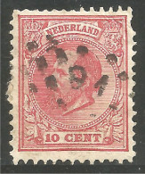 670 Netherlands 1872 10c Rose William III Guillaume III (NET-46) - Oblitérés