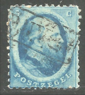 670 Netherlands 1864 5c Blue William III Guillaume III (NET-48) - Used Stamps