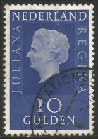 670 Netherlands 1975 10 GLD Blue Bleu Grey Queen Juliana (NET-19) - Oblitérés