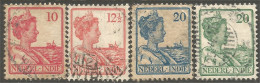 669 Netherlands Indies 4 Timbres Stamps 1913 Wilhemina (NEC-4) - Nederlands-Indië