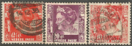 669 Netherlands Indies 3 Timbres Stamps 1934 Wilhemina (NEC-7) - Nederlands-Indië