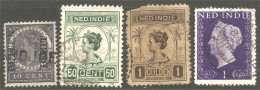 669 Netherlands Indies 4 Timbres Stamps 1912-40 (NEC-1) - Niederländisch-Indien