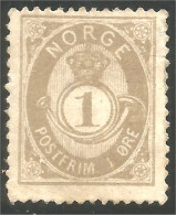 690 Norway 1886 1o Brown Cor Posthorn (NOR-254) - Gebruikt