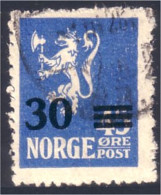 690 Norway 30 Surcharge 45 Ore Lion Rampant (NOR-43) - Gebruikt