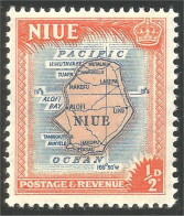 688 Niue 1946 Peace Issue Carte Map MNH ** Neuf SC (NIU-19b) - Geografía