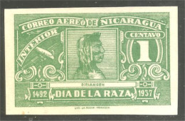 684 Nicaragua Diriangen American Indian Non Dentelé Imperforate No Gum (NIC-558) - Indianer