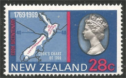 706 New Zealand 1969 Carte Map Ile Island Insel Isola MNH ** Neuf SC (NZ-123) - Islas