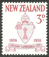 706 New Zealand 1958 Centenary Nelson City Arms Armoiries MH * Neuf (NZ-97b) - Briefmarken