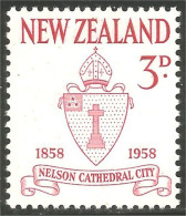 706 New Zealand 1958 Centenary Nelson City Arms Armoiries MH * Neuf (NZ-97b) - Sellos