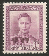 706 New Zealand 1947 George VI 4p MH * Neuf (NZ-78) - Neufs