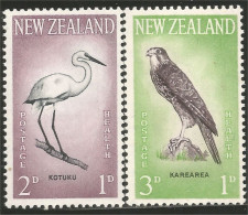 706 New Zealand 1961 Aigrette Egret Heron Faucon Falcon MNH ** Neuf SC (NZ-56b) - Águilas & Aves De Presa