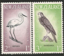 706 New Zealand 1961 Aigrette Egret Heron Faucon Falcon MNH ** Neuf SC (NZ-56a) - Storchenvögel