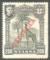 702 Nyassa 1910 Girafe Giraffe Girafa Jirafa No Gum (NSS-40) - Giraffen