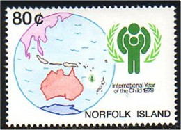 692 Norfolk Carte Map MNH ** Neuf SC (NRF-28b) - Isla Norfolk