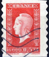 3841 Marianne DULAC ROUGE ADHESIF  Dents Latérales    OBLITERE ANNEE  2005 - Oblitérés