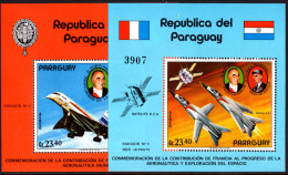 Paraguay 1973 France's Contribution To Civil Aviation And Space Exploration Souvenir Sheet Set (folded) Unmounted Mint. - Paraguay