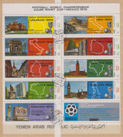 Fußball-WM'70 , Rep.Jemen  1088/96 ZD , O   (A4-0131) - 1970 – Mexico