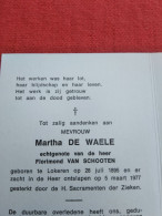 Doodsprentje Martha De Waele / Lokeren 28/7/1895 - 5/3/1977 ( Florimond Van Schooten ) - Religion & Esotérisme