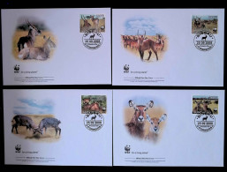 CL, FDC, Primeiro Dia, Guiné-Bissau, Guinée Bissau, WWF, 25-09-2008, LOT DE 4 FDC - Guinea-Bissau