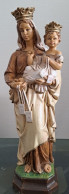 Statue Sainte Vierge Marie Et Enfant Jesus.  Scapulaire Du Mont Carmel.  Numéroté 2 / 87. - Religieuze Kunst