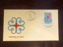 LUXEMBOURG FDC COVER 1968 YEAR BLOOD DONATION DONORS RED CROSS HEALTH MEDICINE STAMPS - FDC