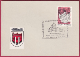 Österreich MNr. 1184 Sonderstempel 23. 7. 1966 Bregenz Missionshaus Herz Jesu Missionare - Cartas & Documentos