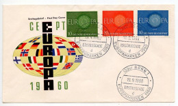 Germany, West 1960 FDC Scott 818-820 Europa - 1948-1960