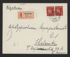 Finland 1939 Sortavala Registered Cover__(10364) - Briefe U. Dokumente