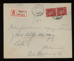 Finland 1939 Viipuri 2 Registered Cover__(10368) - Storia Postale