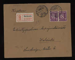 Finland 1936 Sortavala Registered Cover__(10407) - Cartas & Documentos