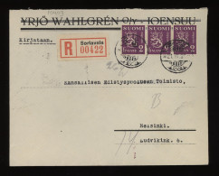 Finland 1936 Sortavala Registered Cover__(10403) - Covers & Documents