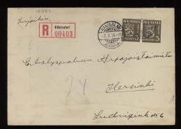 Finland 1935 Käkisalmi Registered Cover__(10384) - Covers & Documents