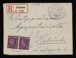 Finland 1935 Elisenvaara Registered Cover__(10420) - Lettres & Documents