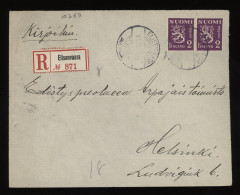 Finland 1934 Elisenvaara Registered Cover__(10369) - Brieven En Documenten