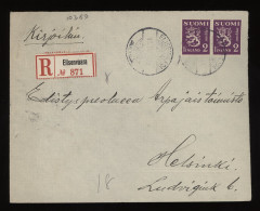 Finland 1934 Elisenvaara Registered Cover__(10369) - Covers & Documents