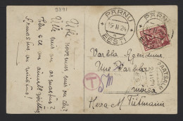 Estonia 1924 Pärnu Postage Due Postcard__(9891) - Estonie