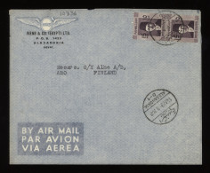 Egypt 1939 Alexandria Air Mail Cover To Finland__(10336) - Airmail