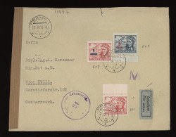 Czechoslovakia 1950 Praha Censored Air Mail Cover To Austria__(11887) - Corréo Aéreo