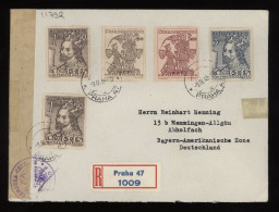 Czechoslovakia 1948 Praha 47 Censored Registered Cover To US Zone__(11792) - Lettres & Documents
