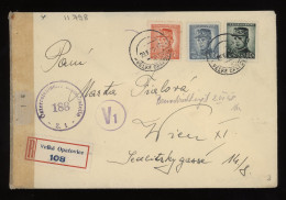 Czechoslovakia 1948 Velke Opatovice Censored Registered Cover To Wien__(11798) - Covers & Documents