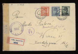 Czechoslovakia 1948 Velke Opatovice Censored Registered Cover To Wien__(11798) - Brieven En Documenten