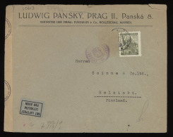 Bohemia & Moravia 1942 Prag Censored Cover To Finland__(10613) - Covers & Documents